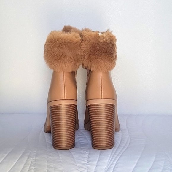Woman's Pelica Faux Fur Block Heel Booties - Picture 7 of 7